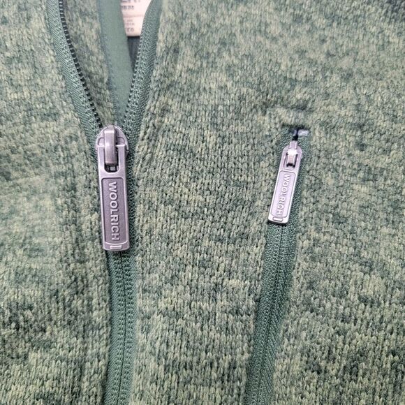 Woolrich Sweater Mens 2XL Green Quarter Zip Long Sleeve Fleece Outdoors Pullover - Picture 4 of 5